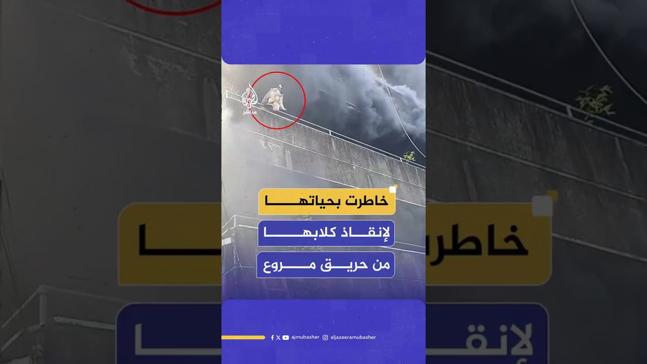 خاطرت بحياتها لإنقاذ كلابها من حريق مروع