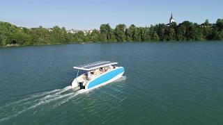 Electricat 830 with solar power only, electric catamaran