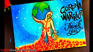 Corona warriors poster easy | Corona warriors drawing | Easy drawing for corona poster screenshot 2