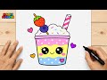 How to Draw a Cute Strawberry Milkshake???? | Easy Kawaii Drawing for Kids & Beginners