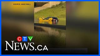 Power outages, flooded roadways in Edmonton