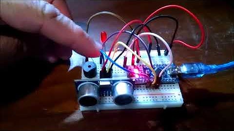 Demonstração projeto sensor de distância com alarme + Arduino Nano.