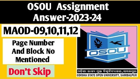 MAOD-09/10/11/12 Assignment Questions And Answer #osou #osou_assignment #knowledge_for_all