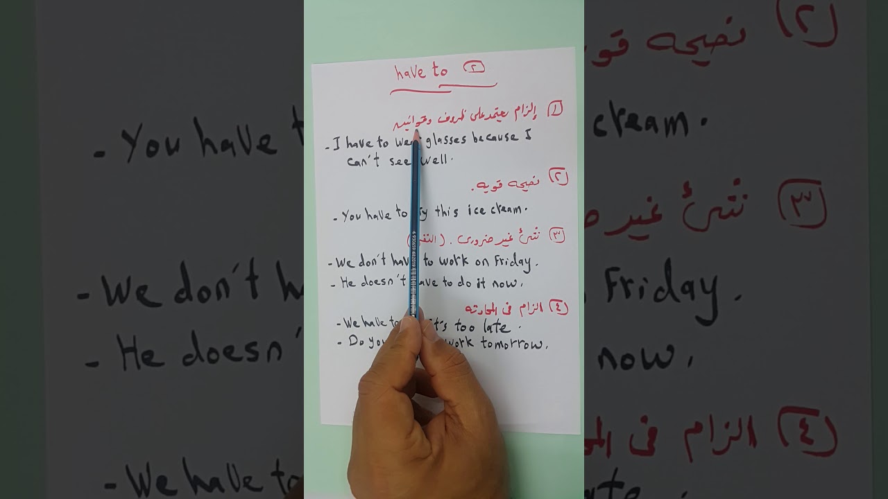 الفرق بين should. Must. Have to