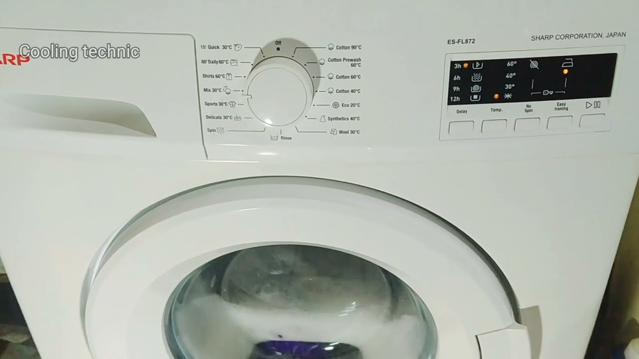 Cara pakai mesin cuci sharp front loading dan lama waktu pencucian &  child lock @Cooling Technic