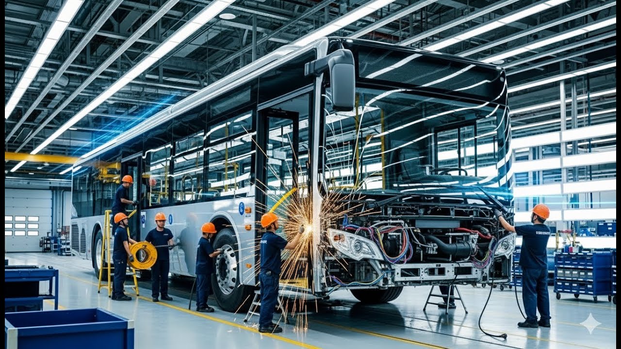 Inside an Electric Bus Manufacturing Plant: From Chassis to Fully Assembled EV Buses (Full Process)
