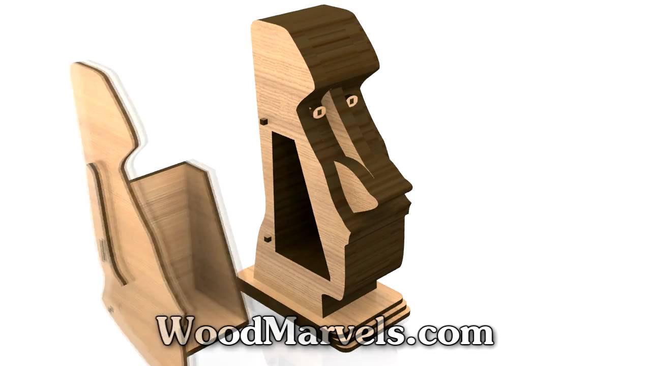 Easter Island Secret Storage Head Bookend: 3D Assembly Animation (720HD)