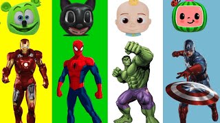 Hulk Cartoon Captain America Spiderman Ironman Who Is Best...