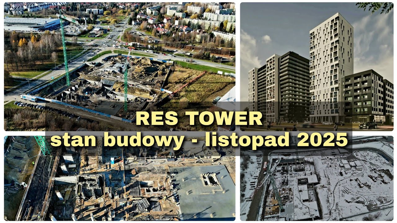 Res Tower (Hartbex) - 🏗️ stan budowy, listopad 2025 | #Rzeszów z drona | 4K@60fps