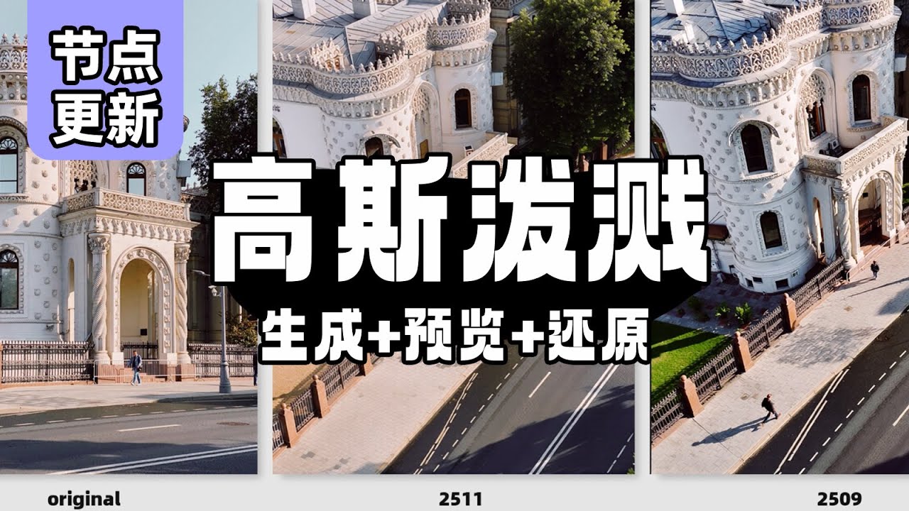 Gaussian splash node update, Qwen-Edit-2511 workflow runs perfectly.