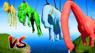Juric World Evolutionred Brachio,Green I-Rex,Yellow Indoraptor Dinosaurs Fight