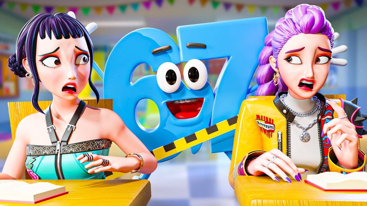 RUMI E 67 KID NA ESCOLA?! Guerreiras do K-Pop Animação