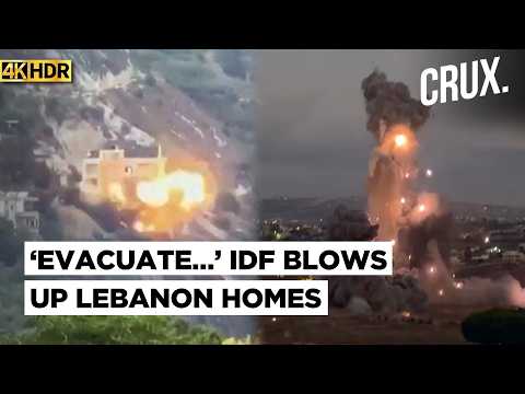 Israel Warplanes Rain Fire as IDF ‘Decimates' Lebanon Houses Over 'Hezbollah Drone Attack' |4K