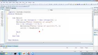 1 D Array Program in VB.NET