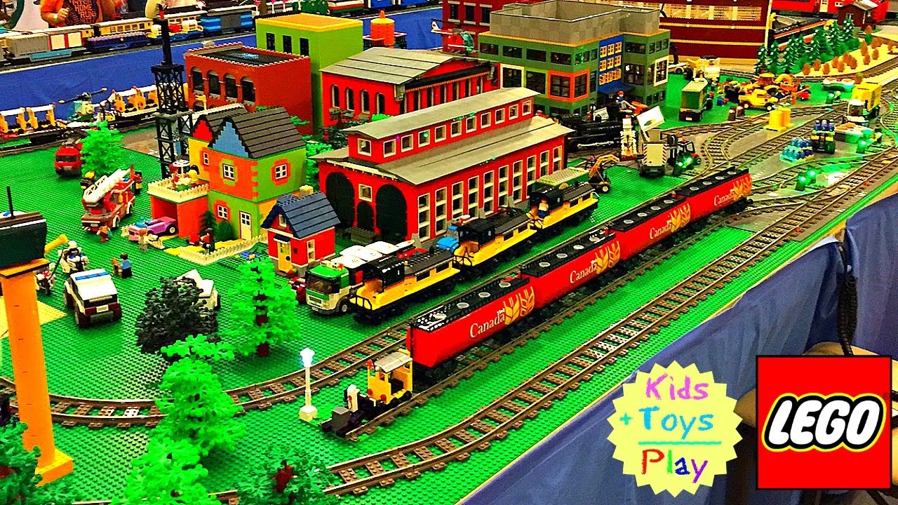 LEGO Train Track Layout! Supertrain Model Train Show Huge LEGO Trains Railway - YouTube