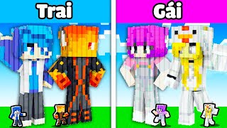 THỬ THÁCH XÂY TƯỢNG BẠN BÈ CON TRAI VS CON GÁI SINH TỐ TEAM TRONG MINECRAFT