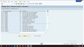 Maintain Tolerance Limits for tolerance Key VP Co Code