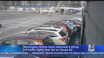 Video Shows Traffic Lights Fall Onto Route 62 In Burlington