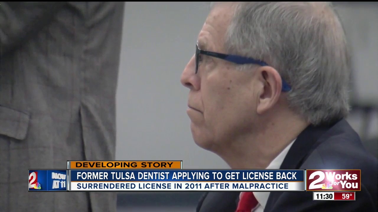 Former Tulsa Dentist applying to get license back