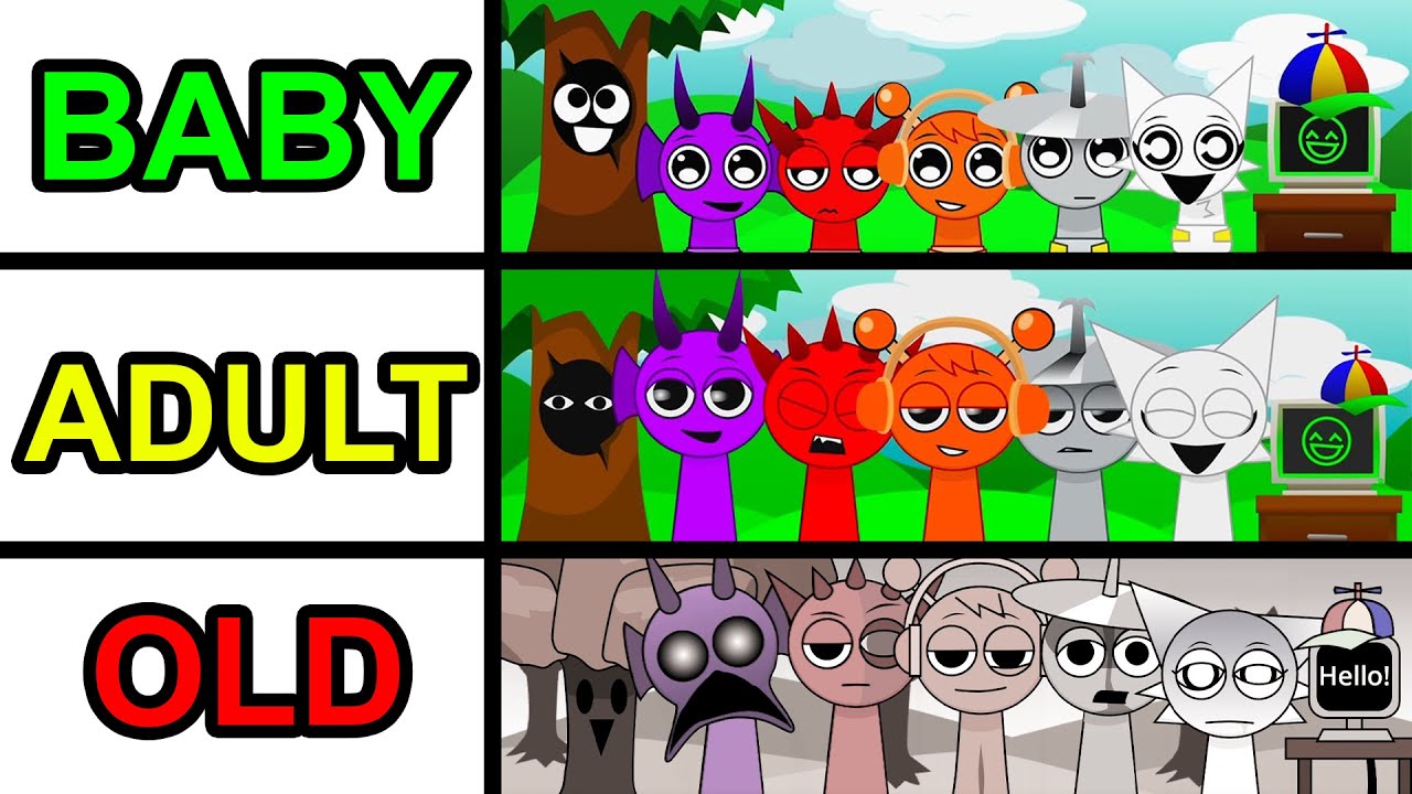 Incredibox - Sprunki but Baby Versions vs Adult Versions vs Old Versions