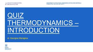 Thermodynamics quiz #1 - Introduction