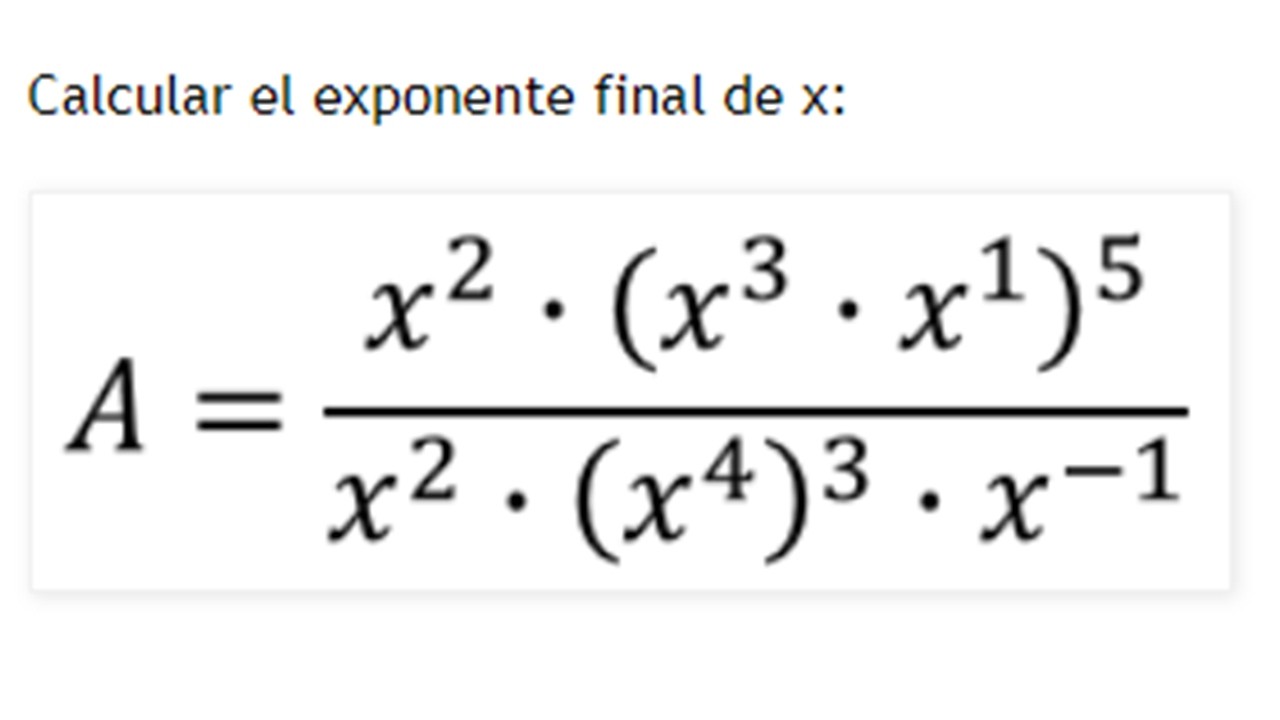 ÁLGEBRA | Ejercicio sobre las leyes de los exponentes