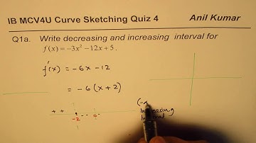 Derivative Test to find Increasing  Decreasing Interval of Function IB Math SL