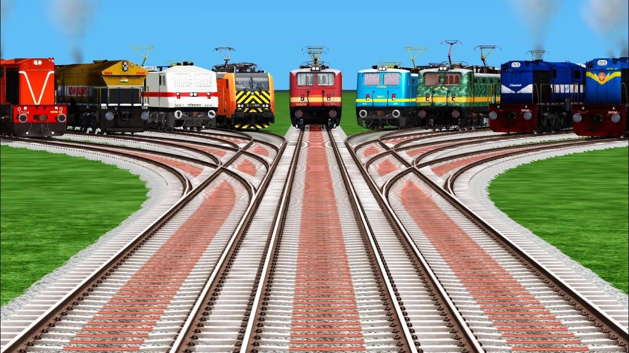 Train Crossing At Railroad Realistic Tracks- New Railroad Bubmpy Train Crash, Curuves Railroad Track