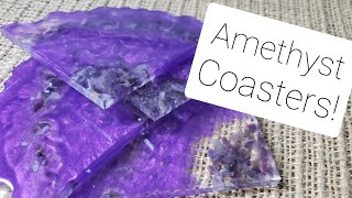 Beautiful Amethyst Resin Coasters Fun, Quick And Easy Perfect For Beginner Resin Project