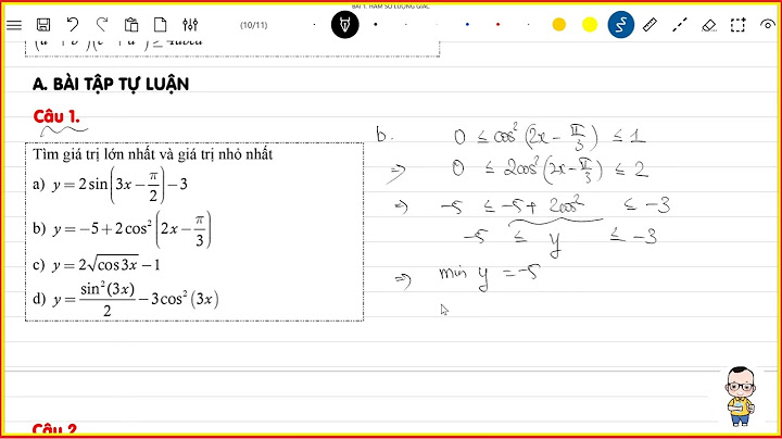Bài tập gtln gtnn của hàm số lượng giác 11 năm 2024