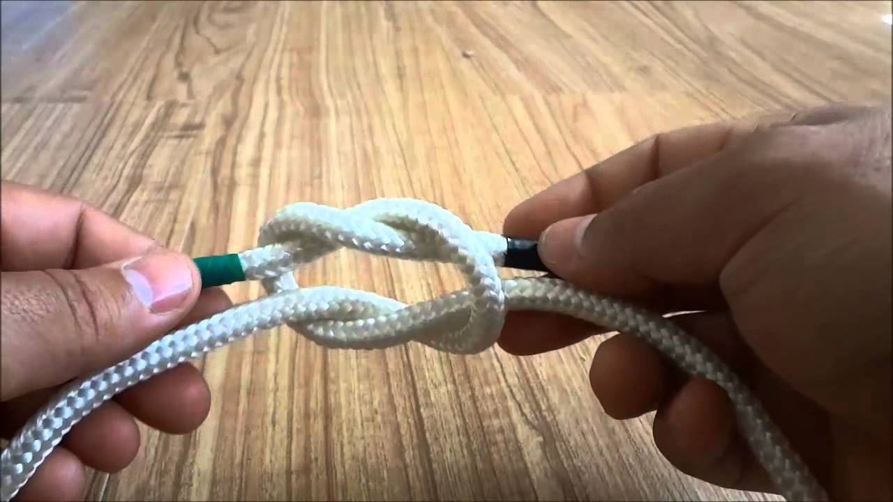 Tying A Square Knot With Rope 