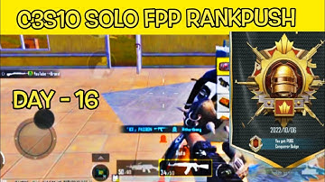 Day - 16 🔥 Crown 4 to Conqueror 😍 | C3S10 Solo Fpp Rankpush | Solo fpp tips and tricks