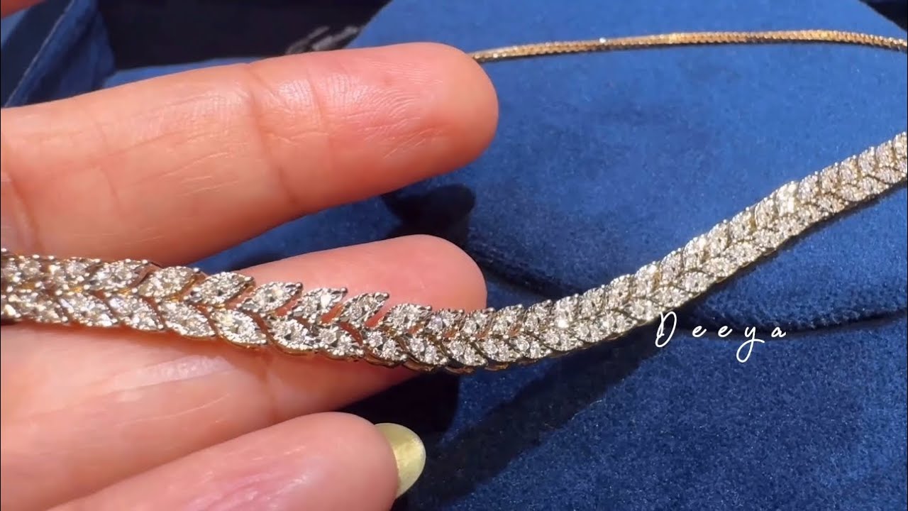 Tanishq New Light weight Diamond Sets with Price/Diamond Necklace/Real Diamond Jewellery/Deeya