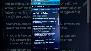 👉 LeetCode 904 Solution 🚀 Java | C++ | Python | Daily Coding Motivation #shortsindia#leetcode#shorts