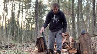 Wood Splitting ASMR 167yr old 🇨🇦Red Oak ~ Peaceful and relaxing