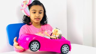 Barbie Glam Convertible Car Toy Review Learn Colors With Funny Kids
