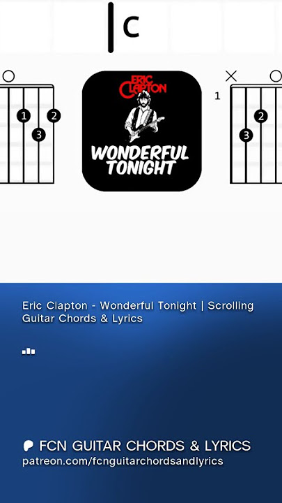Eric Clapton - Wonderful Tonight | Scrolling Guitar Chords & Lyrics  #guitar #rock #ericclapton