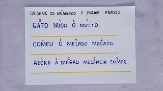 Ordene as palavras - Frases com a Letra M - Aprendendo a Ler e Escrever  - EJA