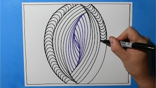 Daily Line Illusion #6 / May 2023 / Center Gate 3D Pattern / Satisfying Drawing