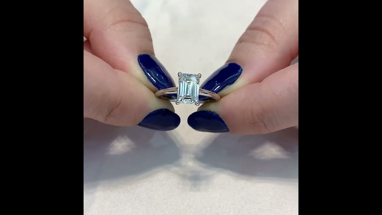 1.76 carat Emerald Cut Lab Diamond Engagement Ring