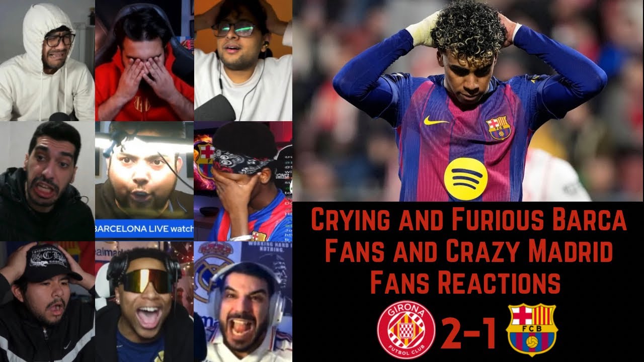 Crying and Furious Barca Fans and Crazy Madrid Fans Reactions to GIRONA 2-1 BARCELONA | La Liga 