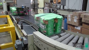 Fully automatic palletising and shrink wrapping for Wagg Foods