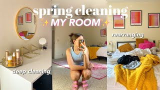 SPRING CLEANING MY ROOM| cleaning, rearranging & getting on track