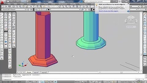 How To Make A 3D Column or Pillar Using AutoCAD