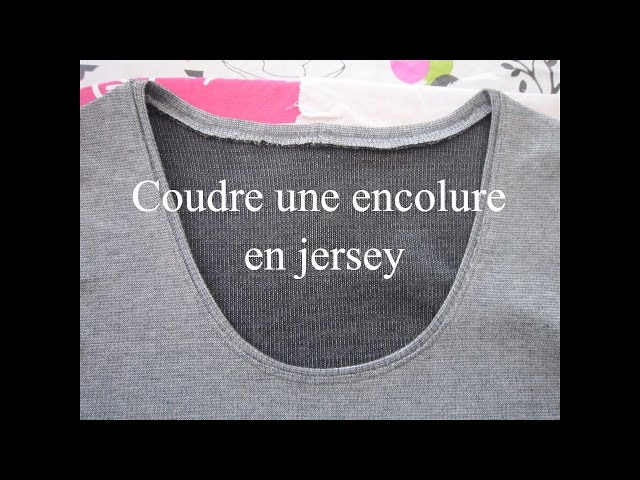 Sew a neck Jersey on a jersey top - YouTube