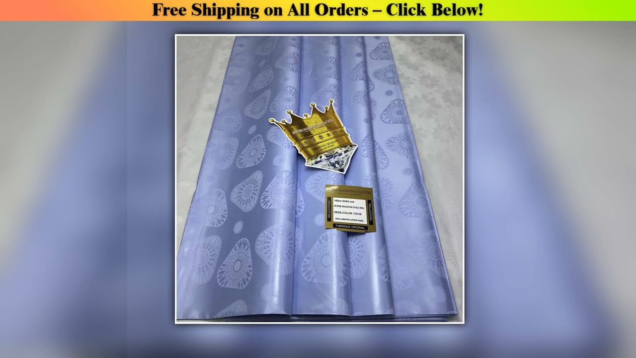 Good Quality 5 yards 100% Cotton African Jacquard Bazin Fabric Basin Riche Brode For Men /Women