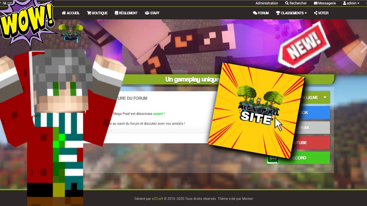 [FR] Mega Pixel | Présentation du site eZCraft du serveur ! - YouTube