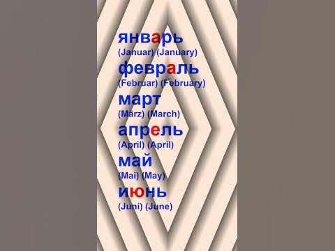 Месяцы года по-русски. Monate des Jahres auf Russisch. Months of the ...