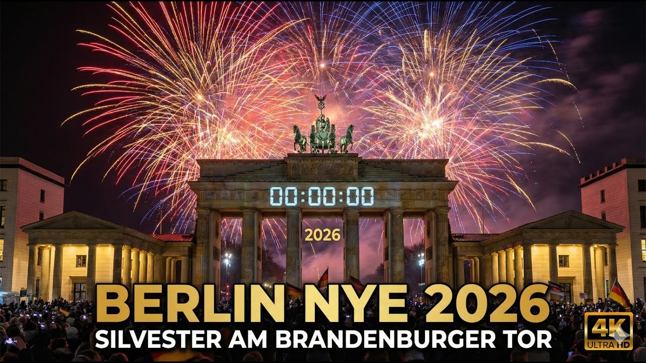 EPIC FIREWORKS Berlin New Year's Eve 2026 Brandenburg Gate Official Countdown Silvester Feuerwerk 4K