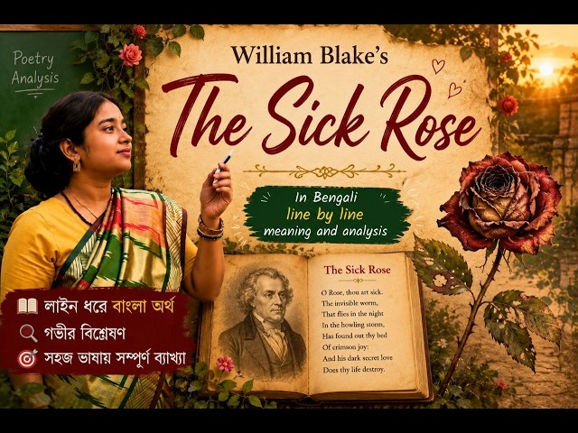 The Sick Rose by William Blake - Summary and Line by Line Explanation in Bengali